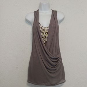 Simply Vera Gray Shear Roush Side Top sz S